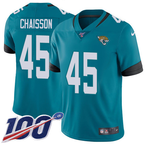 Jacksonville Jaguars #45 KLavon Chaisson Teal Green Alternate Youth Stitched NFL 100th Season Vapor Untouchable Limited Jersey->youth nfl jersey->Youth Jersey